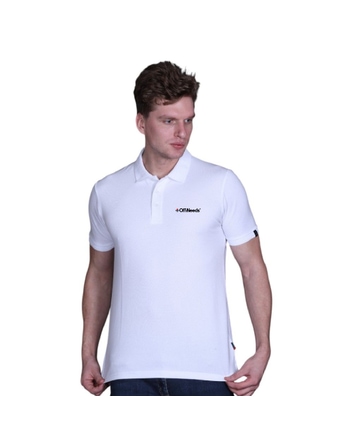 Indian Terrain Jacquard Collar Solid T-Shirt-White